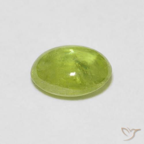 Esfena Verde limão Natural 1.10ct, oval, Transparente