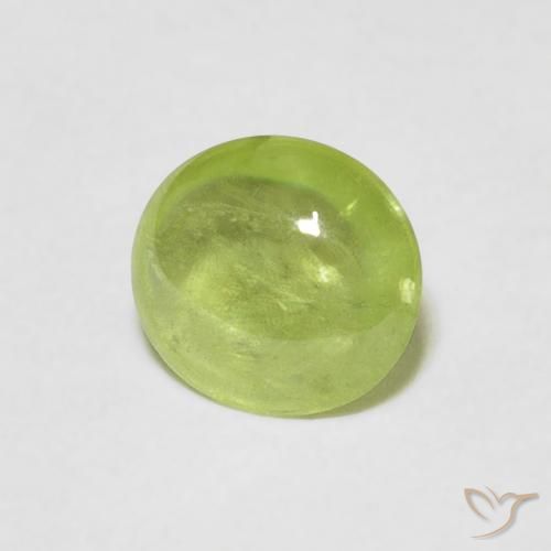 Esfena verde vivo Natural 0.80ct, oval, Transparente