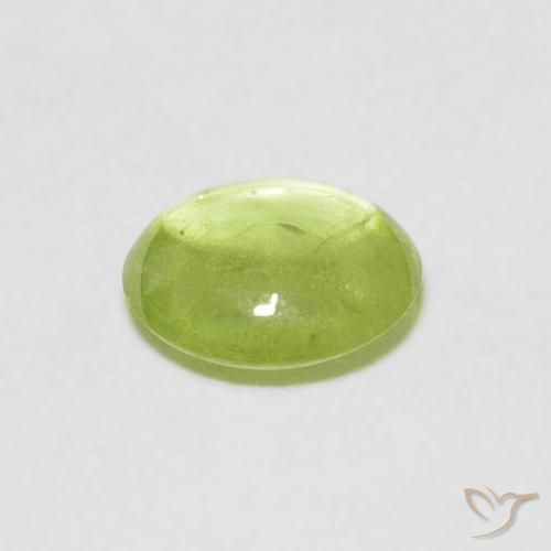 Esfena verde vivo Natural 0.80ct, oval, Transparente