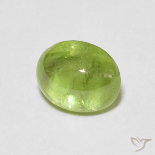 Esfena verde vivo Natural 1.05ct, oval, Transparente