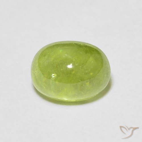 1.64ct Natural Verde médio Esfena, oval, Transparente