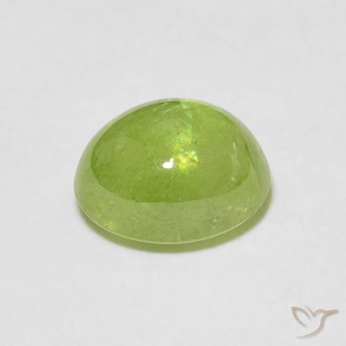 Esfena verde vivo Natural 1.76ct, oval, Transparente
