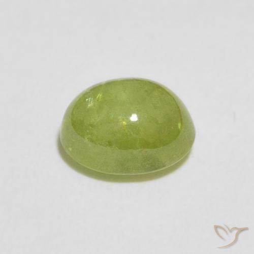 Esfena verde vivo Natural 1.81ct, oval, Transparente