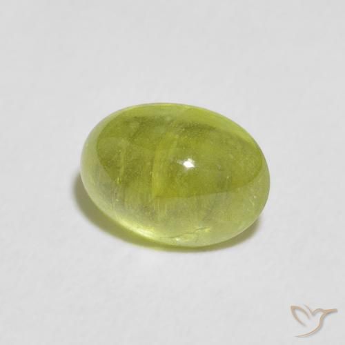 Esfena Verde oliva Natural 1.86ct, oval, Transparente