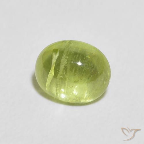 Esfena verde vivo Natural 1.20ct, oval, Transparente