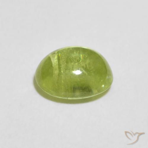 Esfena verde vivo Natural 1.20ct, oval, Transparente