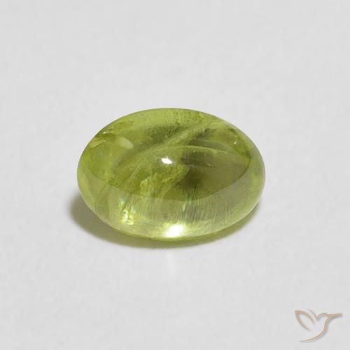0.97ct Natural Verde oliva Esfena, oval, Transparente