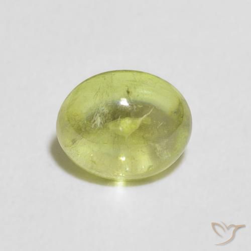 1.19ct Natural Verde limão Esfena, oval, Transparente