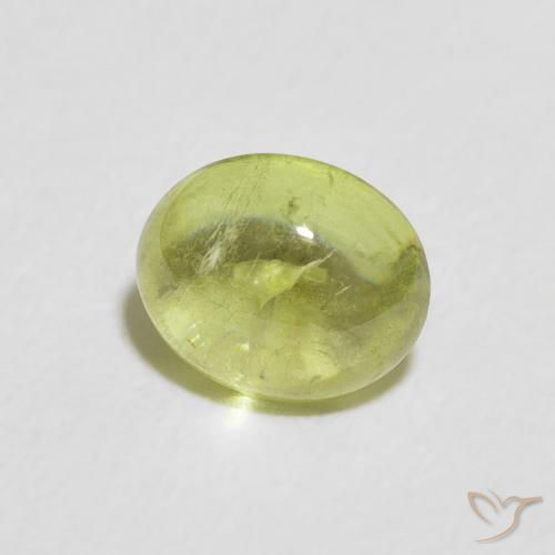 Esfena Verde limão Natural 1.19ct, oval, Transparente