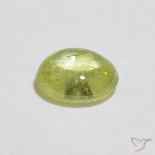 Esfena Verde limão Natural 1.19ct, oval, Transparente