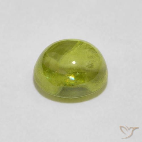 Esfena Verde Terroso Quente Natural 1.39ct, oval, Transparente