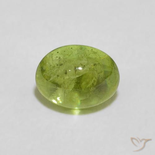0.82ct Natural verde vivo Esfena, oval, Transparente