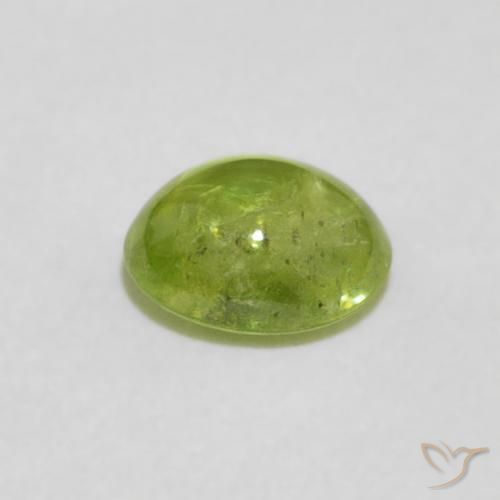 Esfena verde vivo Natural 0.82ct, oval, Transparente