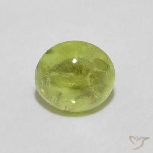 0.76ct Natural verde vivo Esfena, oval, Transparente