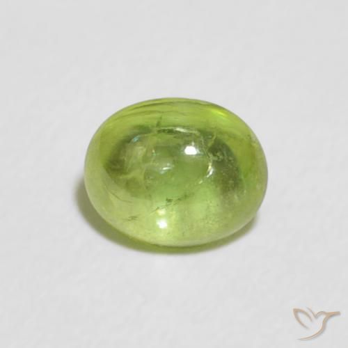 0.81ct Natural verde vivo Esfena, oval, Transparente