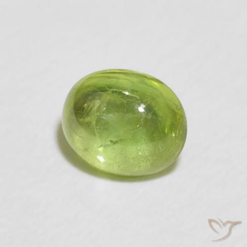 Esfena verde vivo Natural 0.81ct, oval, Transparente
