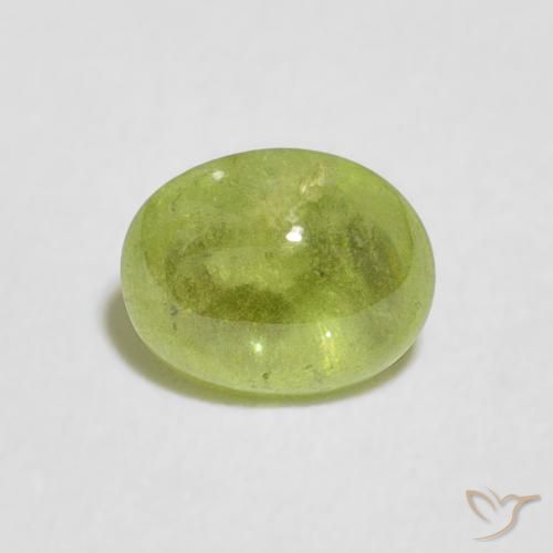 0.91ct Natural Verde médio Esfena, oval, Transparente