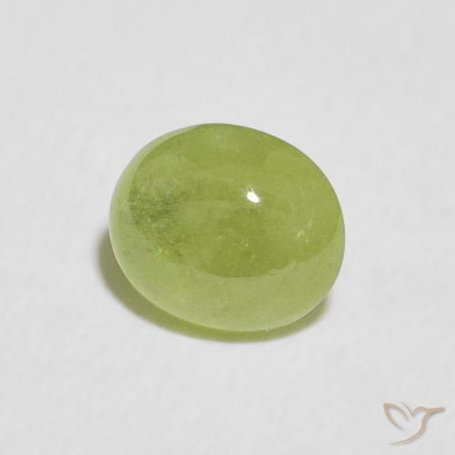 Esfena verde vivo Natural 0.82ct, oval, Transparente