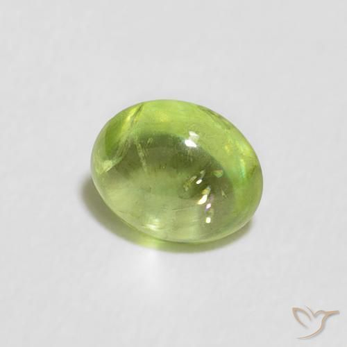 Esfena verde vivo Natural 0.65ct, oval, Transparente