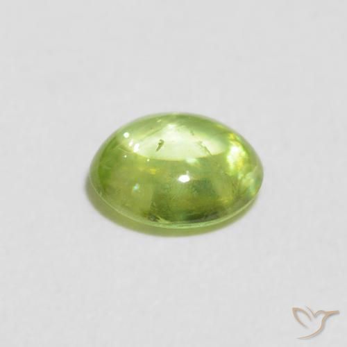 Esfena verde vivo Natural 0.65ct, oval, Transparente