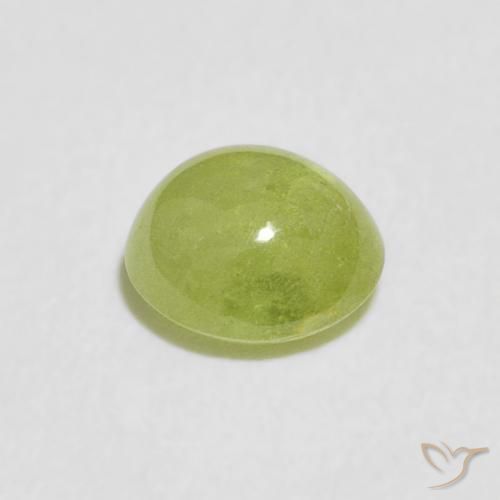 Esfena verde vivo Natural 0.82ct, oval, Transparente
