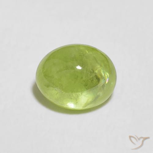 0.89ct Natural verde vivo Esfena, oval, Transparente
