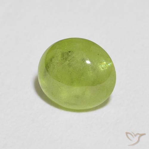 Esfena verde vivo Natural 1.19ct, oval, Transparente