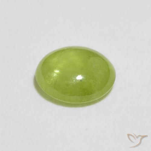 Esfena verde vivo Natural 1.19ct, oval, Transparente