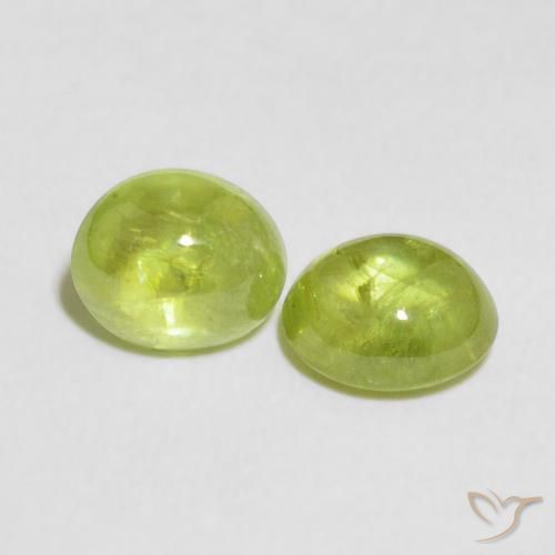 Pedras preciosas de Esfena verde vivo natural de 2.74 ct, oval, Transparente