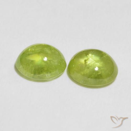 Pedras preciosas de Esfena verde vivo natural de 2.74 ct, oval, Transparente