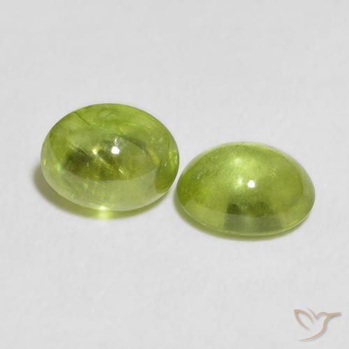 Pedras preciosas de Esfena Verde médio natural de 2.70 ct, oval, Transparente