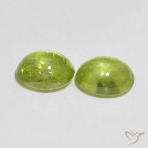 Pedras preciosas de Esfena Verde médio natural de 2.70 ct, oval, Transparente
