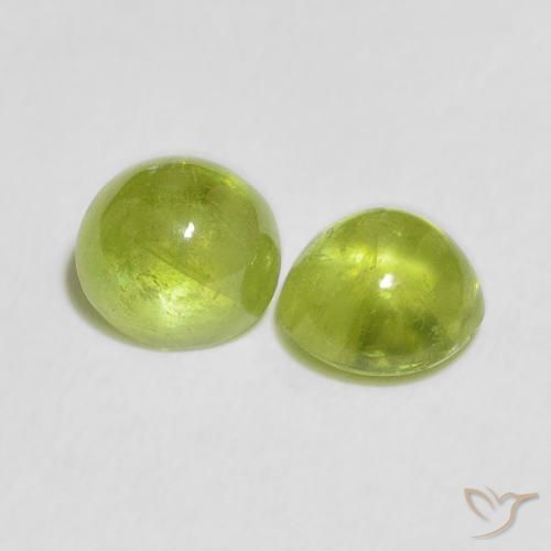 Pedras preciosas de Esfena Verde médio natural de 2.49 ct, Redondo, Transparente