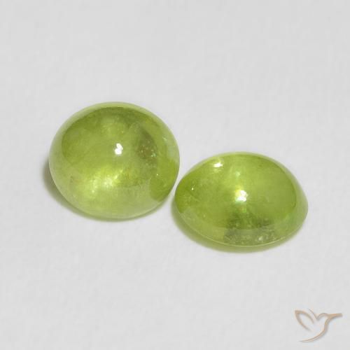 Pedras preciosas de Esfena Verde médio natural de 2.07 ct, oval, Transparente