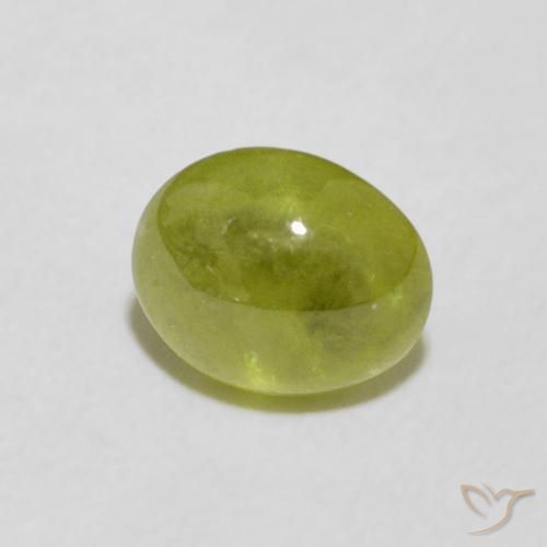 Esfena Verde oliva Natural 1.54ct, oval, Transparente