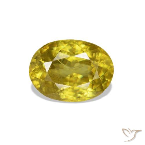 Esfena amarelo médio Natural 1.32ct, oval, VS-SI