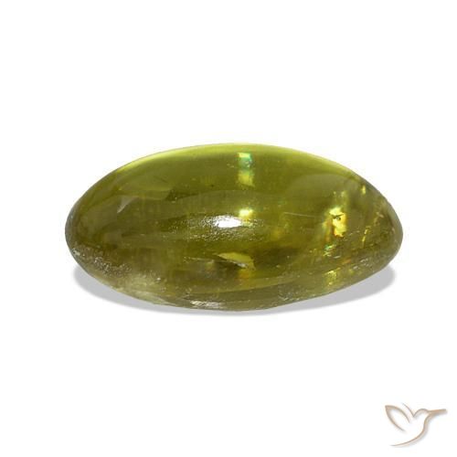 Esfena Limão amarelo Natural 3.40ct, oval, Transparente