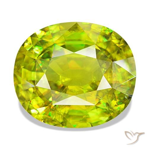 13.27ct verde esfena, oval, VS