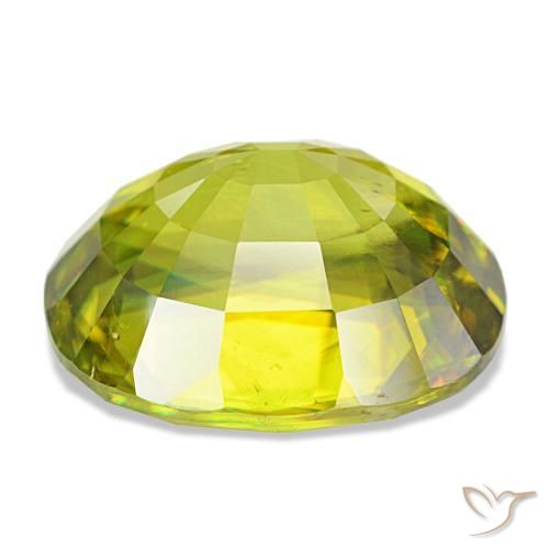 Esfena verde natural 13,27ct, corte oval, VS