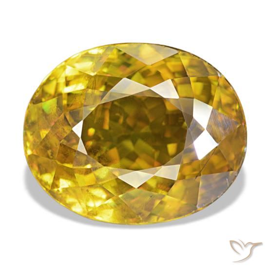 7.19ct dourado esfena, oval, VS
