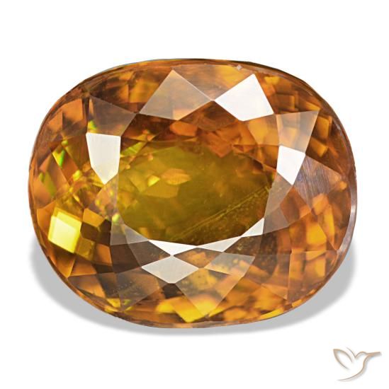 7.40ct laranja esfena, oval, VS