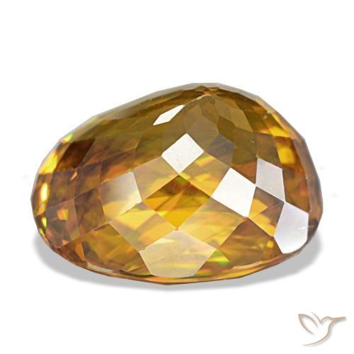 Esfena laranja natural 7,40ct, corte oval, VS