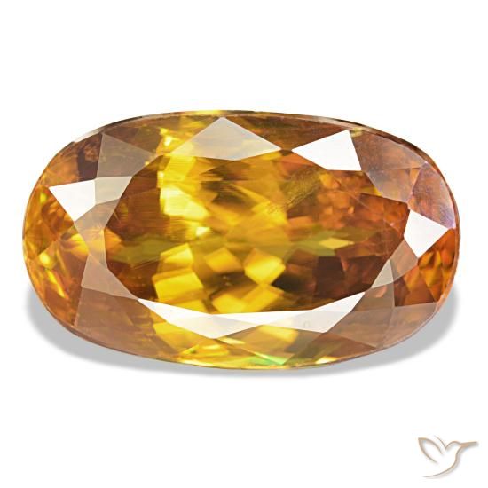 5.98ct laranja esfena, oval, VS