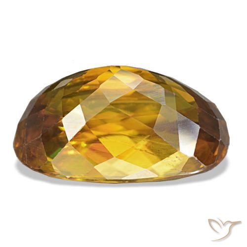 Esfena laranja natural 5,98ct, corte oval, VS