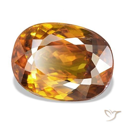 Esfena laranja natural 6,02ct, corte oval, VS