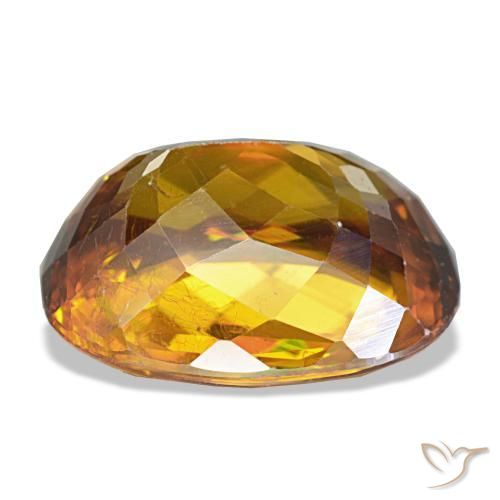 Esfena laranja natural 6,02ct, corte oval, VS