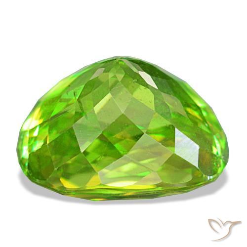 Esfena verde natural 8,35ct, corte oval, VS