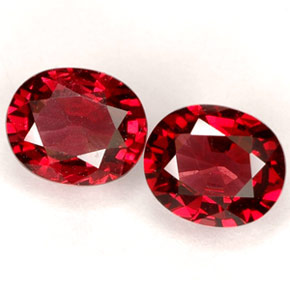 Pedras preciosas de espinélio vermelho natural de  ct, corte oval, VVS-VS