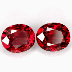 Pedras preciosas de espinélio vermelho natural de  ct, corte oval, VVS-VS
