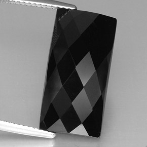 Espinélio preto natural 13,88ct, baguete, opaco